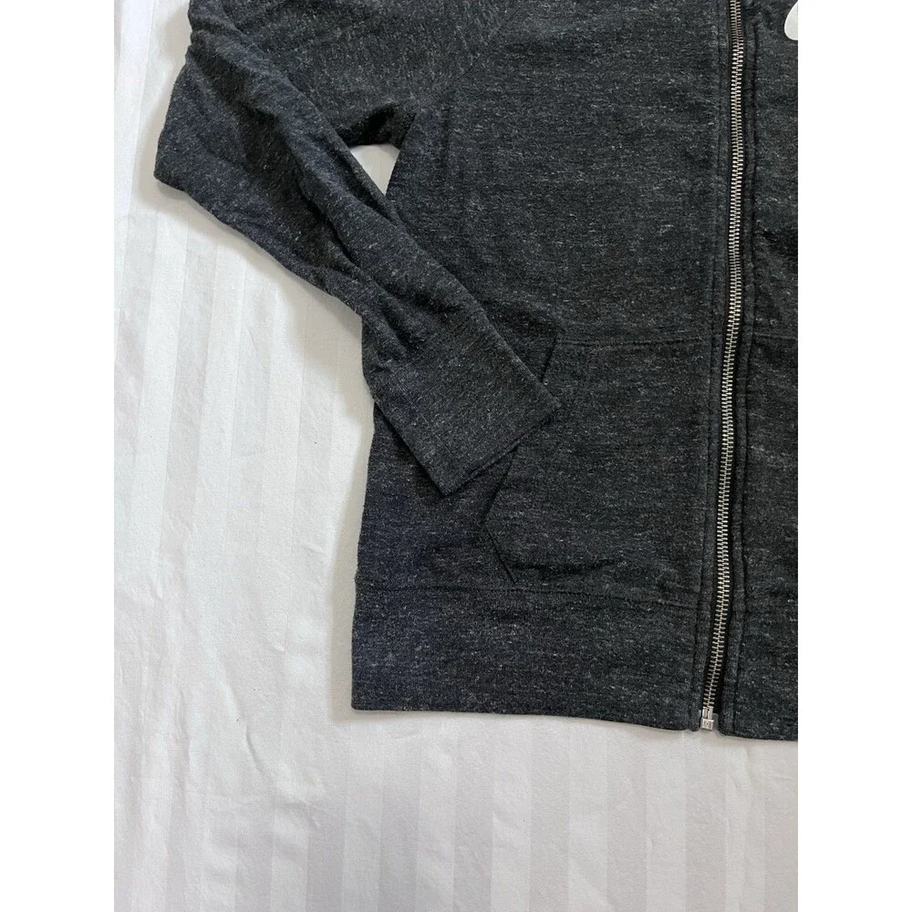 Nike Gym Vintage Hoodie Full Zip Charcoal Black Heathered Jacket Women's Large L